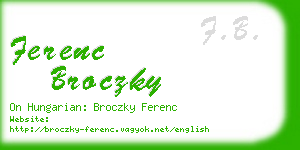 ferenc broczky business card